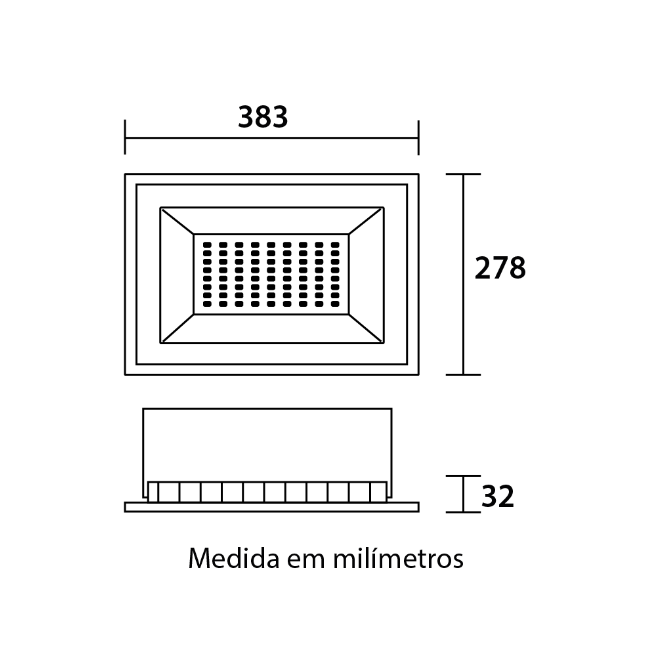 medidas refletor 200w