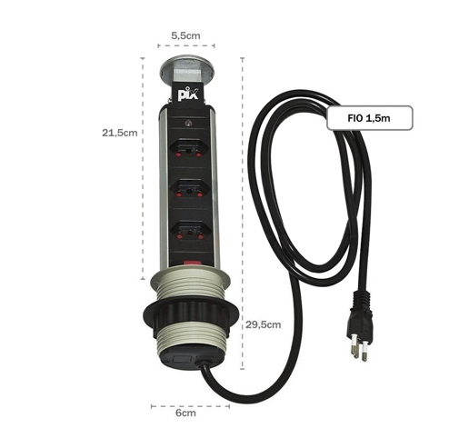 torre de tomadas pix 4