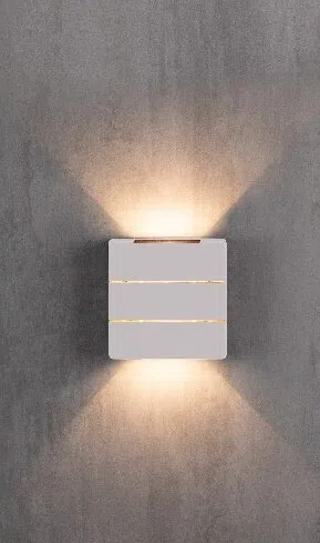 arandela clean em led aletada 6w 3000k bivolt branco pamplona 2325667