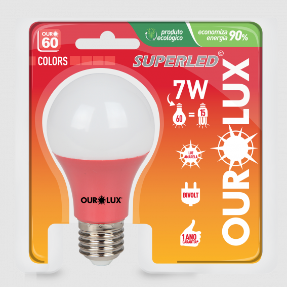 lampada bulbo colorida vermelha 2