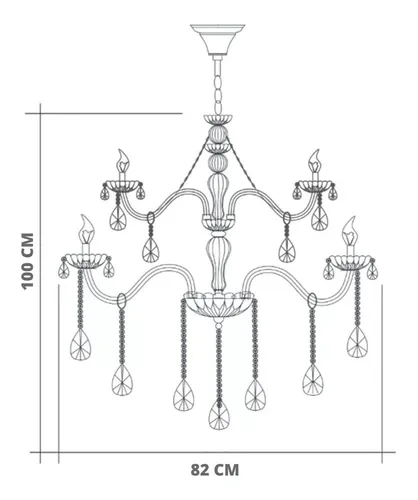 lustre maria tereza transparente 18 bracos medidas