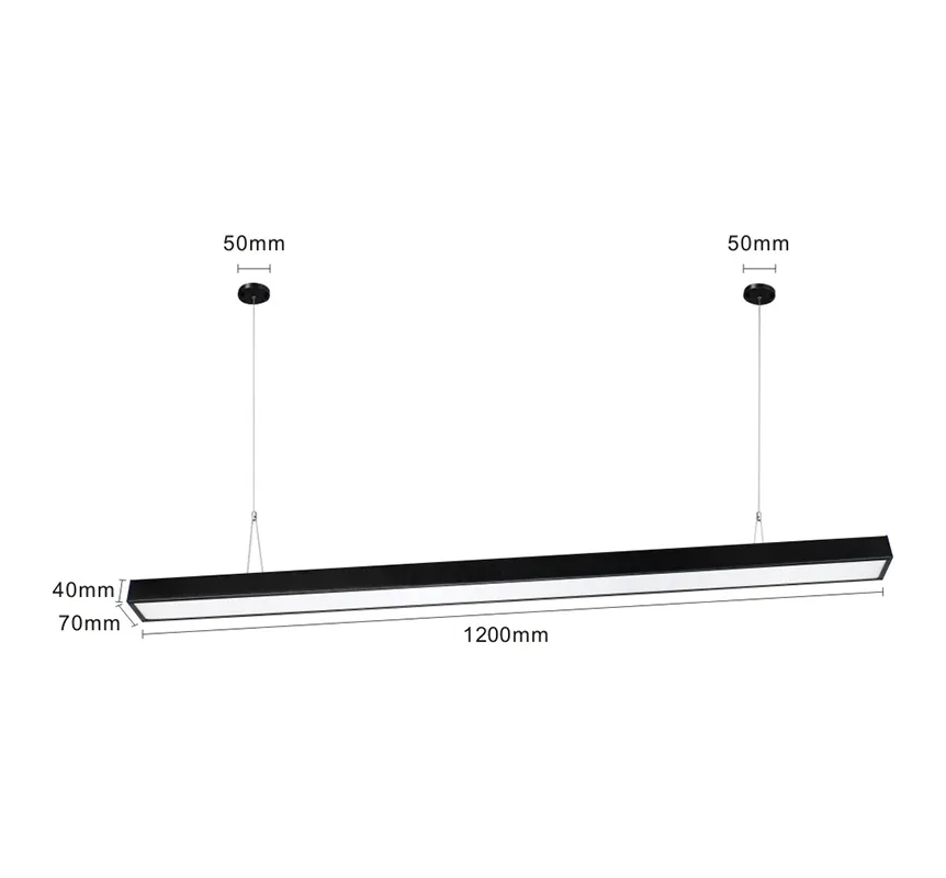 pendente retangular preto 3 nordecor