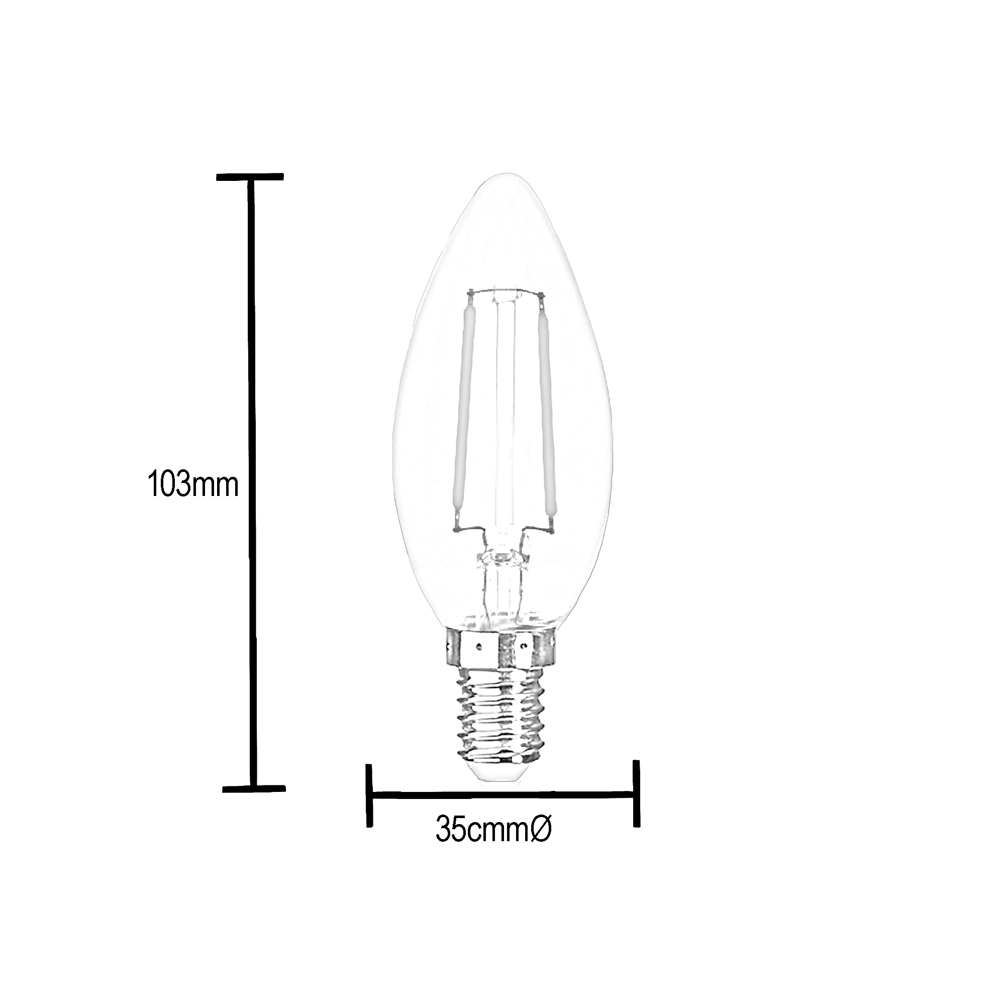 filamento led c35 medidas desenho