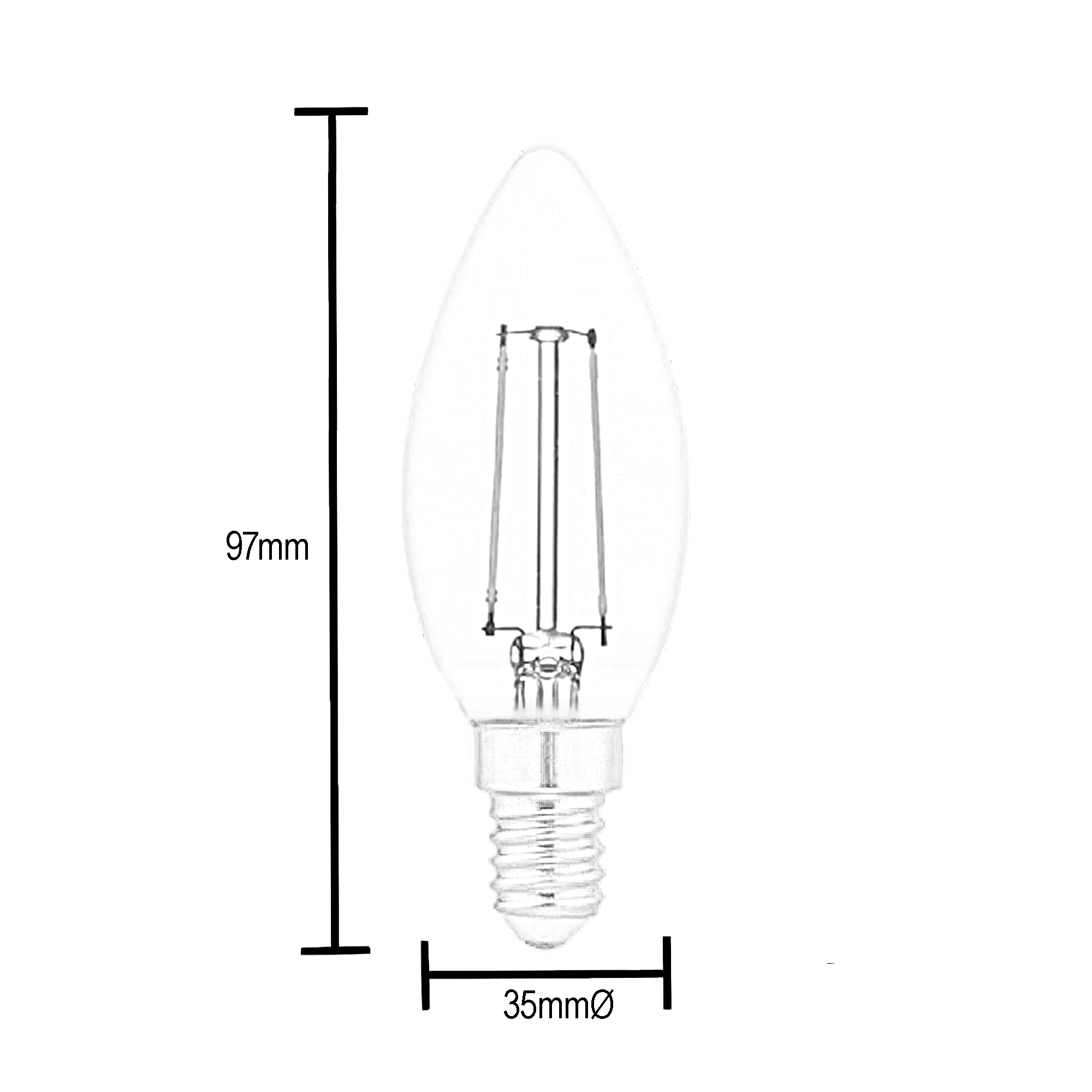 vela filamento led brilia medidas