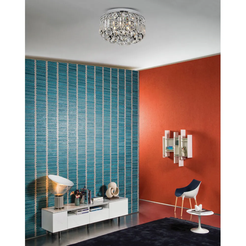 plafon cristal cromado redondo s