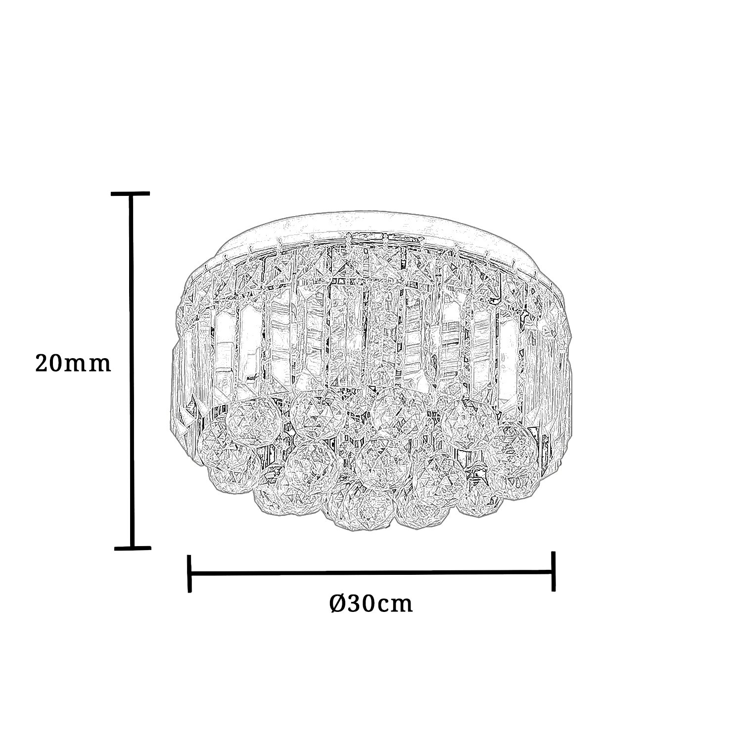 plafon cristal cromado redondo s 1
