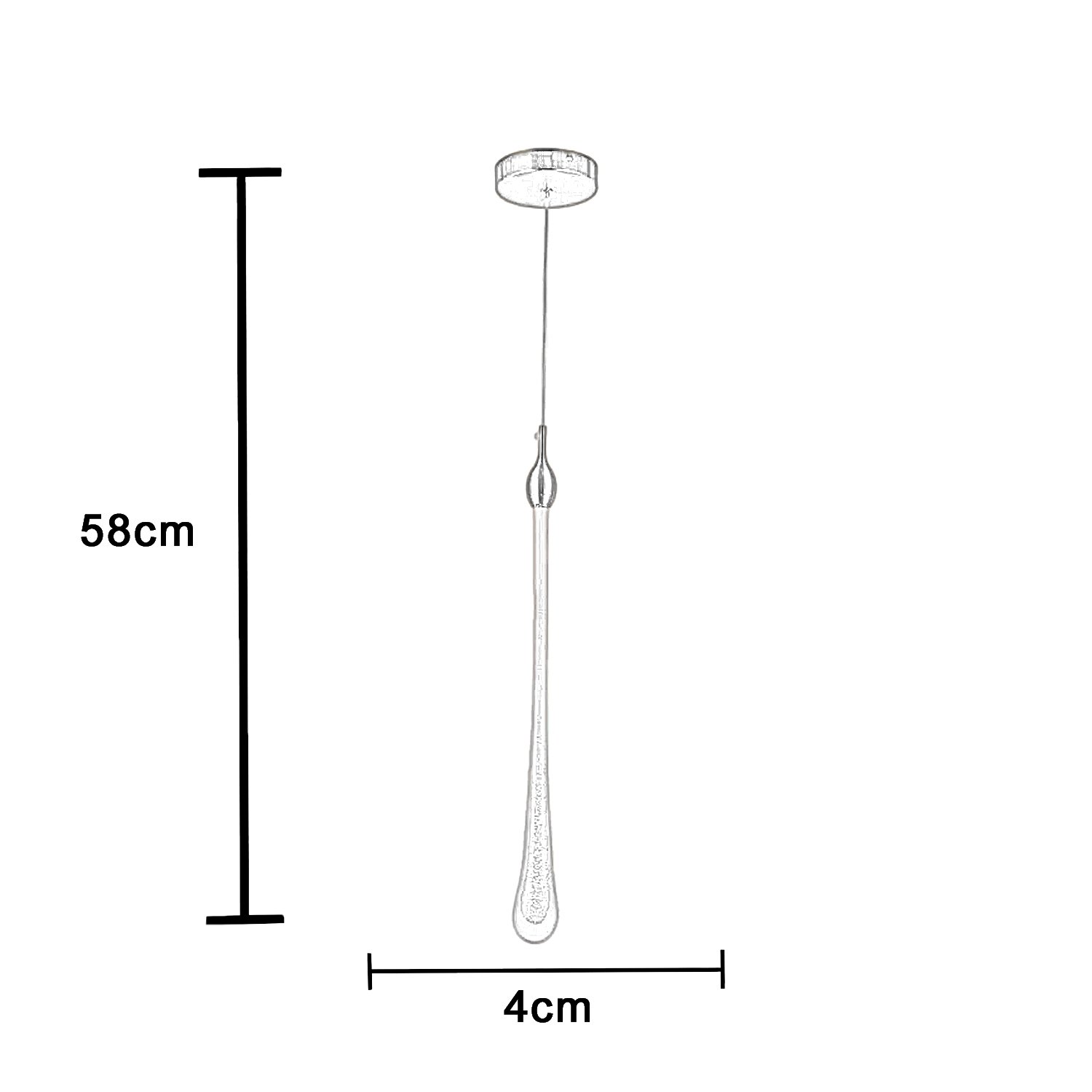 pendente led drop gota 3000k 7w med