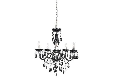 lustre lucerna 5 bracos 5xe14 preto
