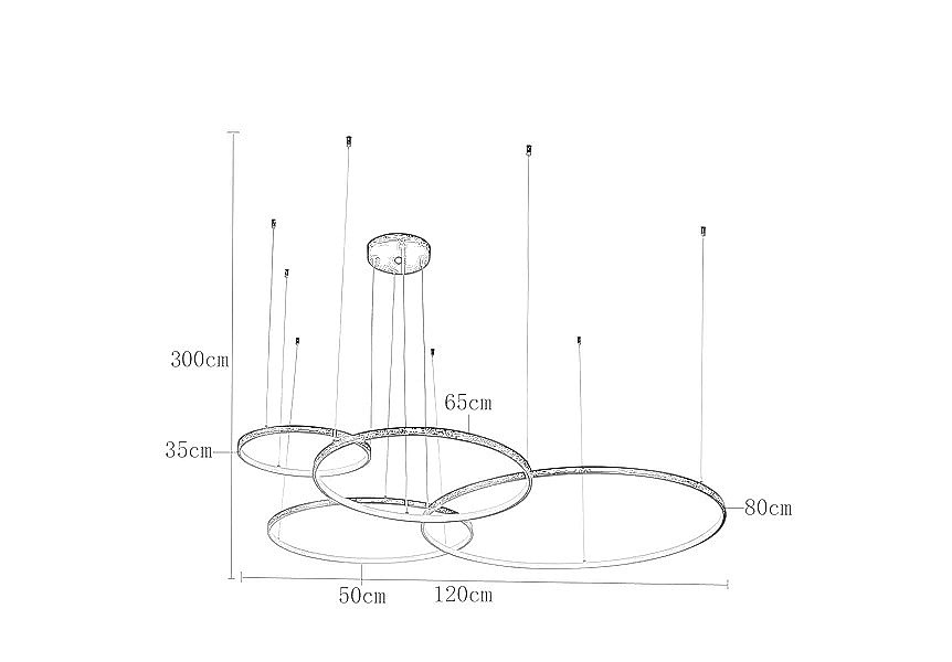 pendente led daire 3000k 110w bi med