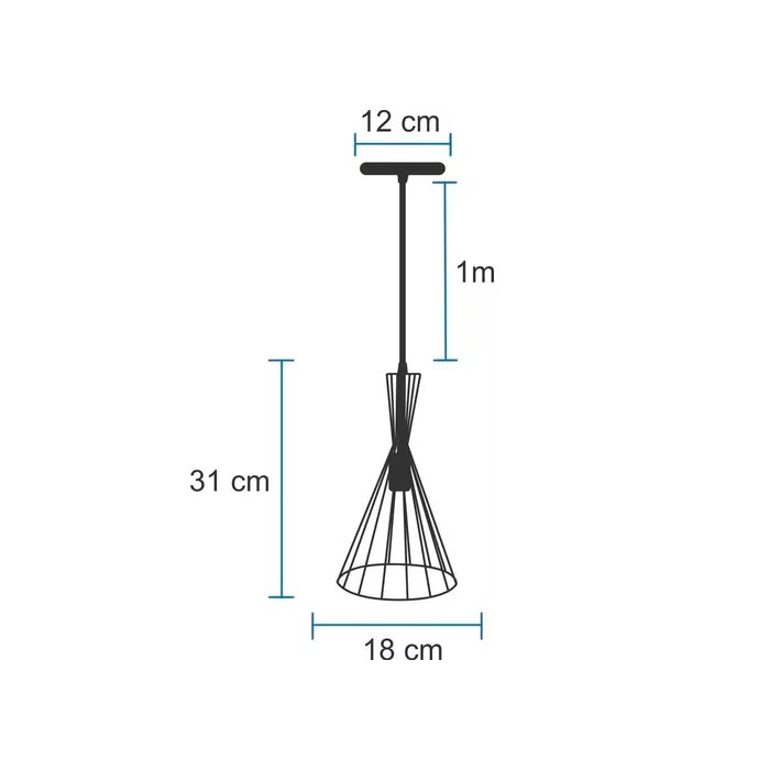 med pendente aramado cone tom