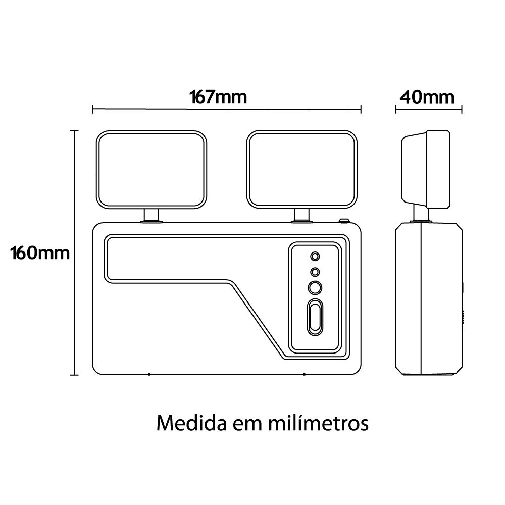 bloco autonomo led 2 farois quad 10w 2200 lm 100 240v med