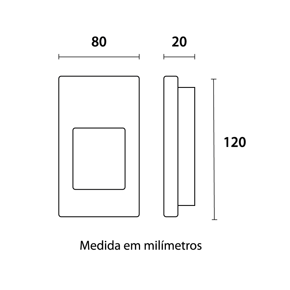 balizador led light embutir quad