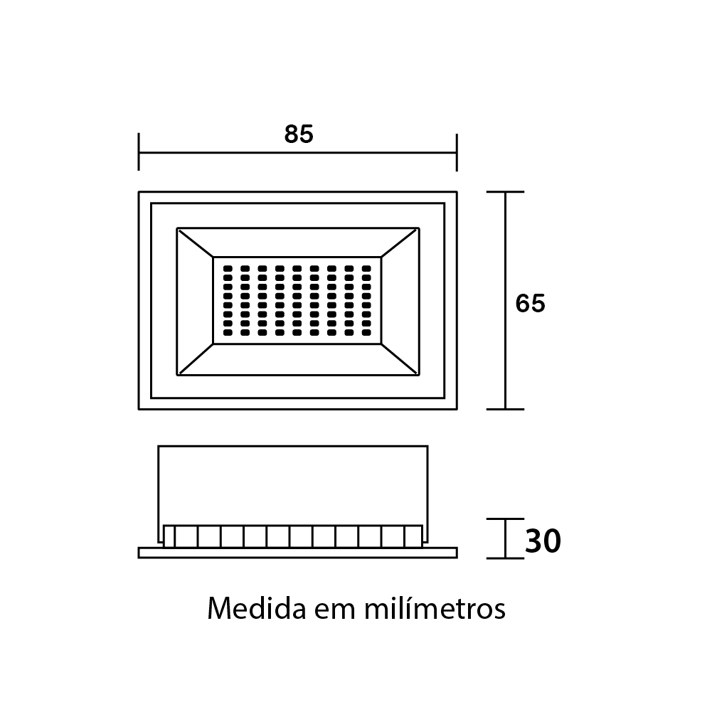 refletor led tech alumnio 10w 65 1 medida