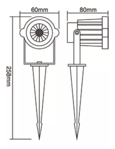 luminaria espeto 5w e 7w med