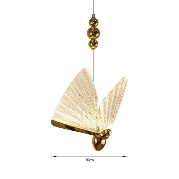 pendente led borboleta 3000k 5w