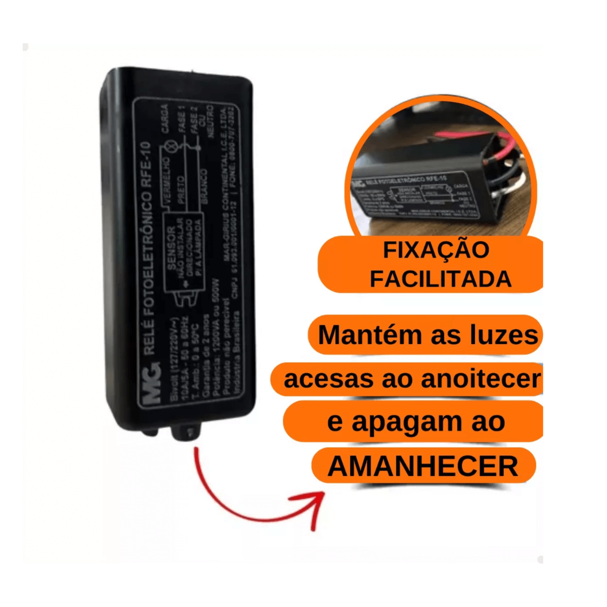 rele fotoeletronico compacto 500w bivolt rfe 10 margirius imagem de como funciona