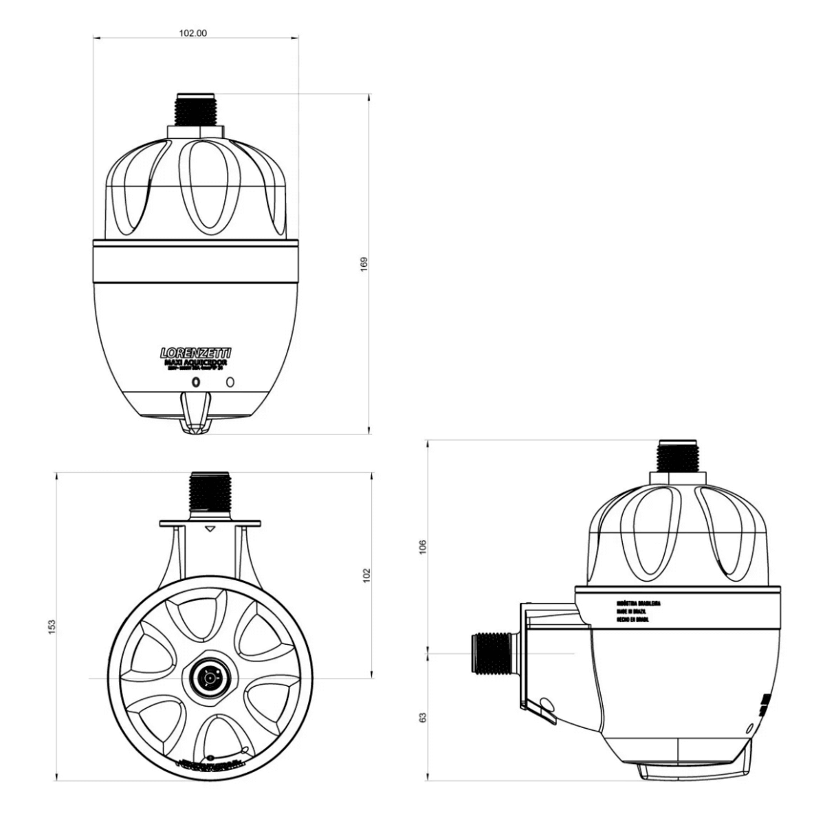aquecedor maxi ultra lorenzetti 127v 110v medicoes
