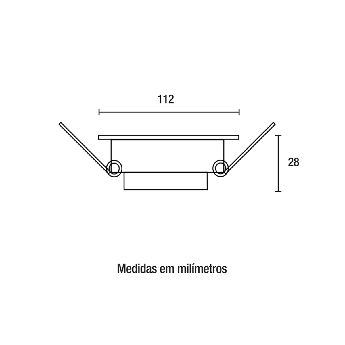 spot de led embutir slim par20 quadrado 8w bivolt blumenau medicoes 1