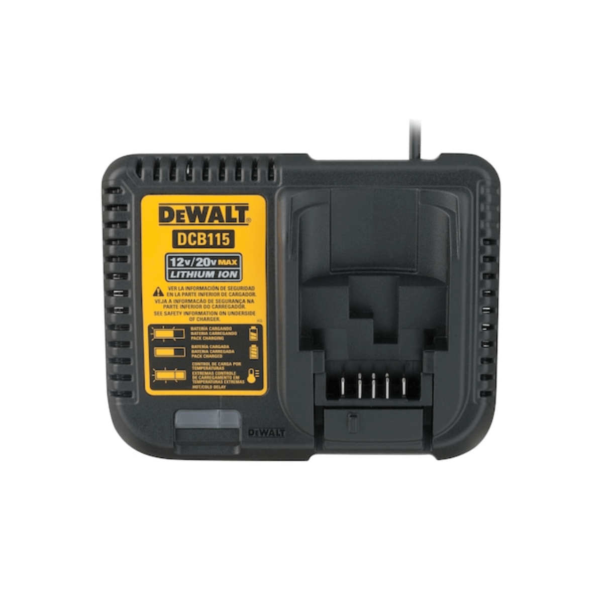 carregador de bateria 12v 20v max acima de 3ah dewalt dcb115 b2 imagem produto por cima