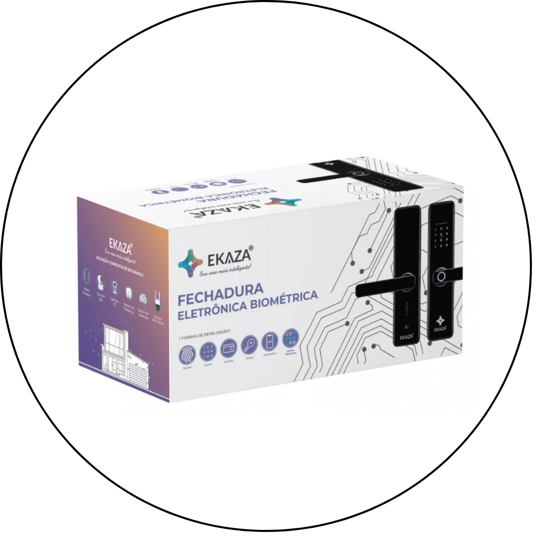 fechadura digital eletronica biometrica cartao e senha app ekaza imagem embalagem descricao 1