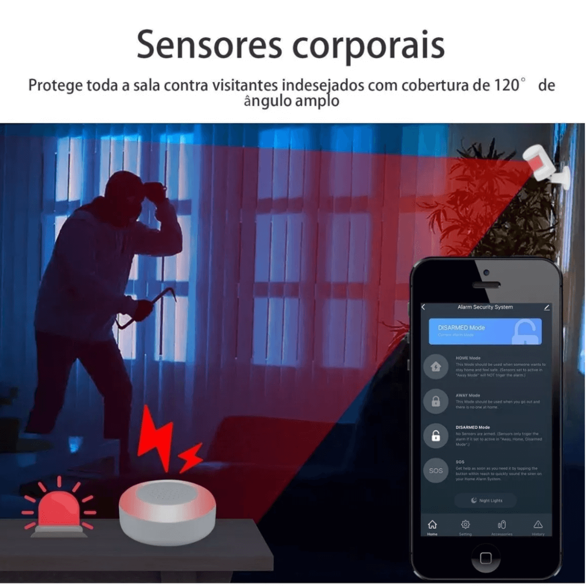 kit alarme residencial inteligente seguranca wifi ekaza sensores corporais 1