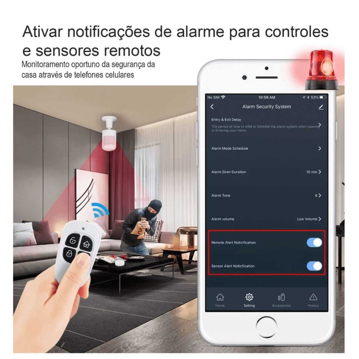 kit alarme residencial inteligente seguranca wifi ekaza sensores remotos 1
