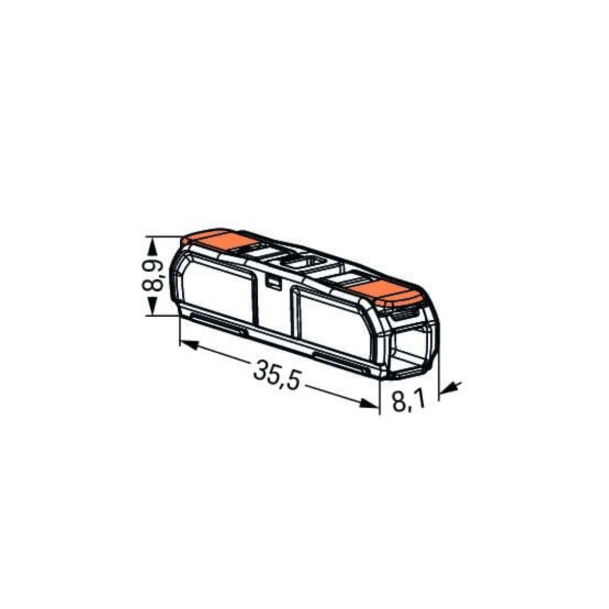 conector wago legitimo inline 221 2411 2 polos ate 4mm 1